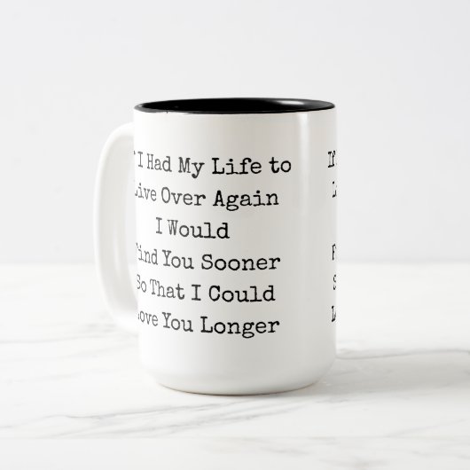 Jubileum cadeaus voor echtpaar | Echtgenote Liefde Tweekleurige Koffiemok (Voorkant links)