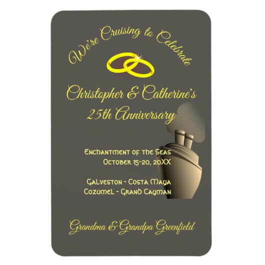 Jubileum Celebration Grijze Stateroom Deurmarkerin Magneet (Verticaal)