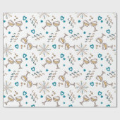 Jubileum Celebration Pattern Blue/Gold ID723 Cadeaupapier (Vlak)