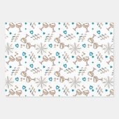 Jubileum Celebration Pattern Blue/Gold ID723 Inpakpapier Vel (Voorkant)