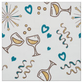 Jubileum Celebration Pattern Blue/Gold ID723 Stof (Swatch)