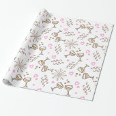 Jubileum Celebration Pattern Pink/Gold ID723 Cadeaupapier (Uitgerold)