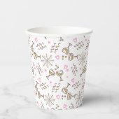 Jubileum Celebration Pattern Pink/Gold ID723 Papieren Bekers (Voorkant)