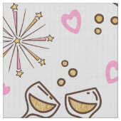 Jubileum Celebration Pattern Pink/Gold ID723 Stof (Close Up)