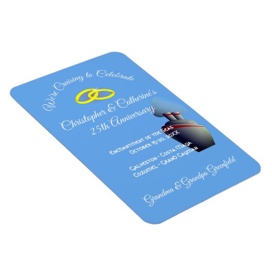 Jubileum Celebration Stateroom Deurmarkering Blauw Magneet (Rechterzijde)