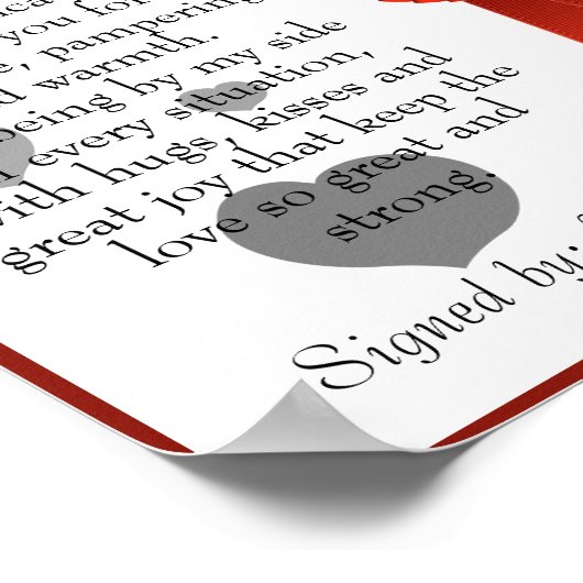 Jubileum Certificaat van Waardering voor Liefde Poster (Hoek)