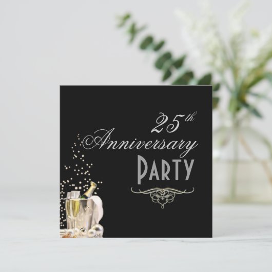 Jubileum, Champagne Bubbles Kaart (Staand voorkant)