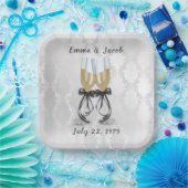 Jubileum Champagne Toast Papieren Bordje (Feest)