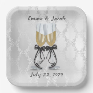 Jubileum Champagne Toast Papieren Bordje