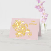 Jubileum Cherry Blossom op roze Folie Feestdagenkaart (Orchidee)