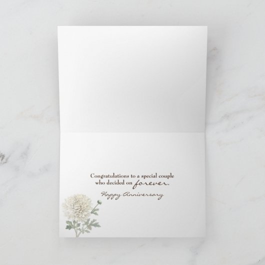 Jubileum Chrysanthemum Bloemen en Kaarsen Kaart (Binnen)