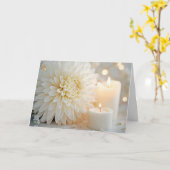 Jubileum Chrysanthemum Bloemen en Kaarsen Kaart (Gele Bloem)