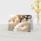 Jubileum Chrysanthemum Bloemen en Kaarsen Kaart (Gele Bloem)