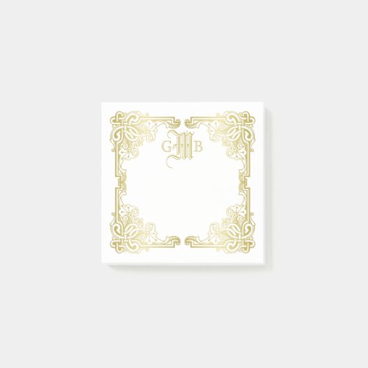 Jubileum Classic Gold Lijst Monogram bruiloft Post-it® Notes (Voorkant)