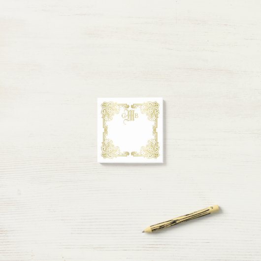 Jubileum Classic Gold Lijst Monogram bruiloft Post-it® Notes (Op bureau)
