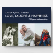 Jubileum Collage Love Laugh Gelukkig 3 Foto Fotoplaat (Voorkant)