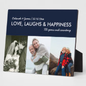 Jubileum Collage Love Laugh Gelukkig 3 Foto Fotoplaat (Zijkant)