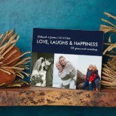 Jubileum Collage Love Laugh Gelukkig 3 Foto Fotoplaat (Zijkant)