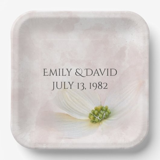 Jubileum Cosmos Flower Papieren Bordje (Voorkant)