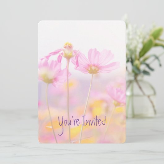 Jubileum Cosmos Garden Flower Kaart (Staand voorkant)