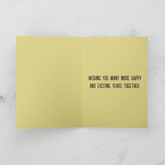 Jubileum Couple Celebration Champagne Flutes Kaart (Binnen)