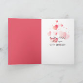 Jubileum Crabapple Tree en Red Heart Kaart (Binnen)