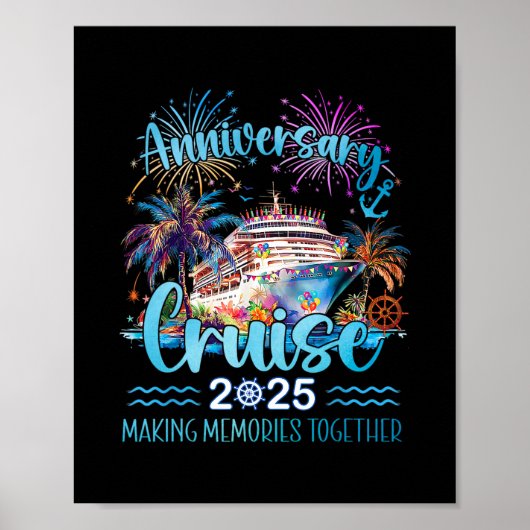 Jubileum Cruise 2025 Samen Herinneringen Maken Poster (Voorkant)