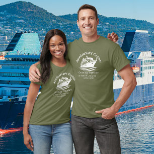 Jubileum Cruise Ocean Green gepersonaliseerd T-shi T-shirt
