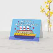 Jubileum cruise Ship Wedding Gefeliciteerd Kaart (Gele Bloem)