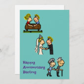 Jubileum Cute Couple Ageing Love Forever Kaart (Voorkant / Achterkant)