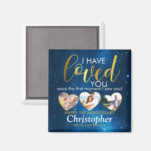 Jubileum dat ik van je hou sinds Foto Collage Magneet (Voorkant / Achterkant)