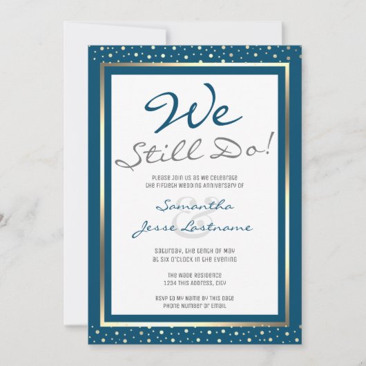 Jubileum dat we nog steeds met legant Gold trouwen Kaart (Voorkant)