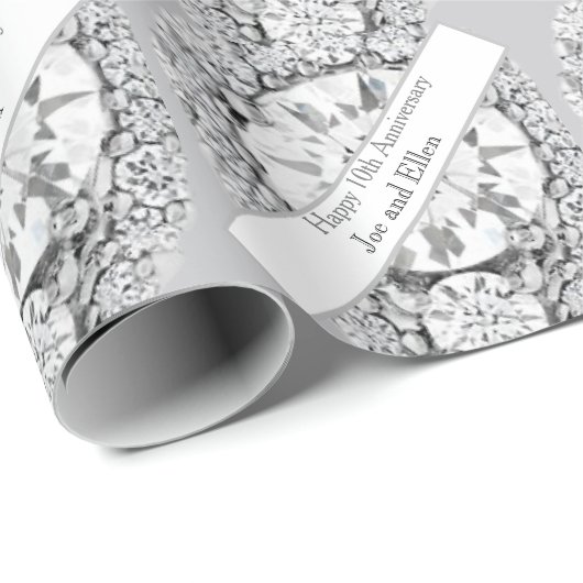 Jubileum Diamond 10e bruiloft Cadeaupapier (Rol Hoek)
