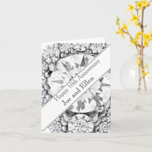 Jubileum Diamond 10e bruiloft Kaart (Gele Bloem)