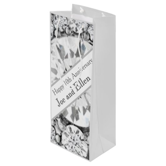 Jubileum Diamond 10e bruiloft Wijn Cadeautas
