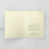 Jubileum Dochter en vrouw Gele Rose Kaart (Binnen)