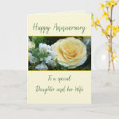 Jubileum Dochter en vrouw Gele Rose Kaart (Gele Bloem)