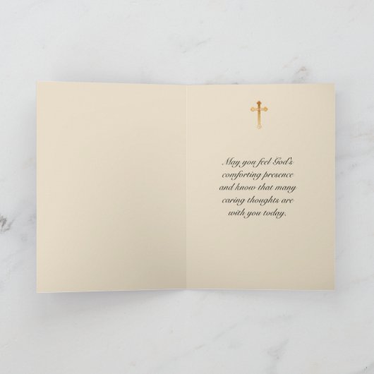 Jubileum Dood Verlies Een Crucifix Rozenkrans Kaart (Binnen)