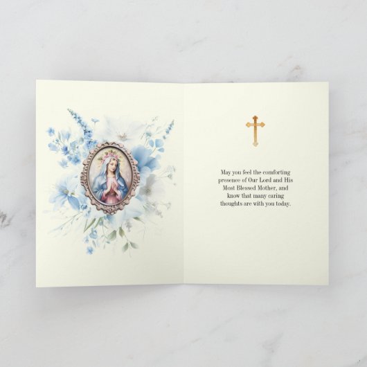 Jubileum Dood Verlies Rozenkrans Maagd Maria Flora Kaart (Binnen)