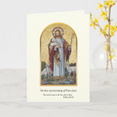 Jubileum dood verlies van één goede herder kaart (Gele Bloem)