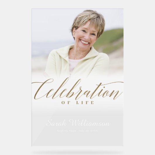 Jubileum dood viering van levensfotogeheugen acryl bord (Voorkant)