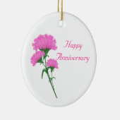 Jubileum Drie roze anjers Keramisch Ornament (Rechts)