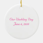 Jubileum Drie roze anjers Keramisch Ornament (Achterkant)