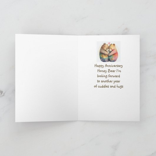 Jubileum Echtgenoot Honing Beer Dieren Kaart (Binnen)