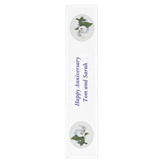 Jubileum, Elegant Calla Lily Korte Tafelloper (Voorkant)