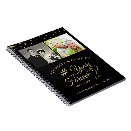 Jubileum Elegant JAREN IN HET BUITENLANDSE Gastboe Notitieboek (Rechterzijde)