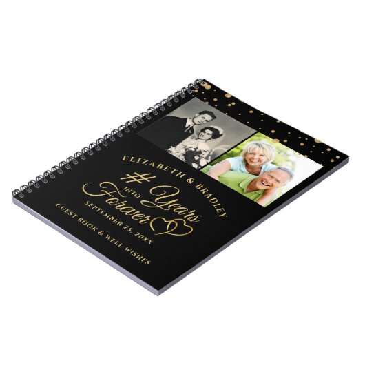 Jubileum Elegant JAREN IN HET BUITENLANDSE Gastboe Notitieboek (Linkerzijde)