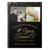 Jubileum Elegant JAREN IN HET BUITENLANDSE Gastboe Notitieboek (Voorkant)