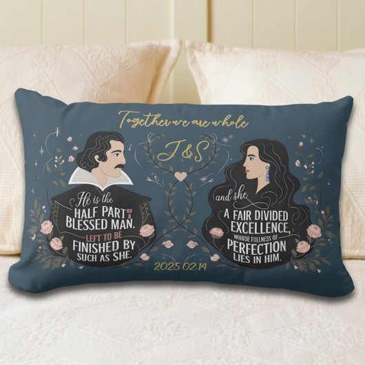 Jubileum Elegant Monogram Sprookje Spreuk Kussen