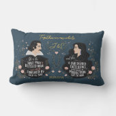 Jubileum Elegant Monogram Sprookjescitaat Kussen (Voorkant)